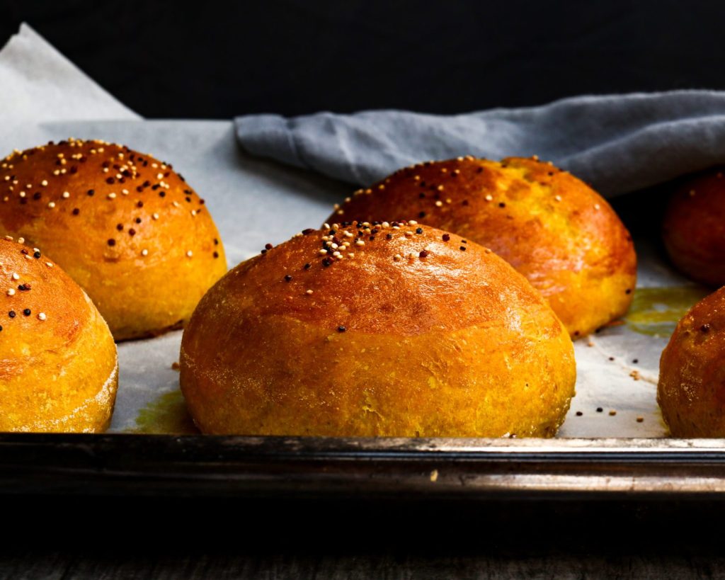 Pillowy turmeric brioch bunch fresh out of the oven