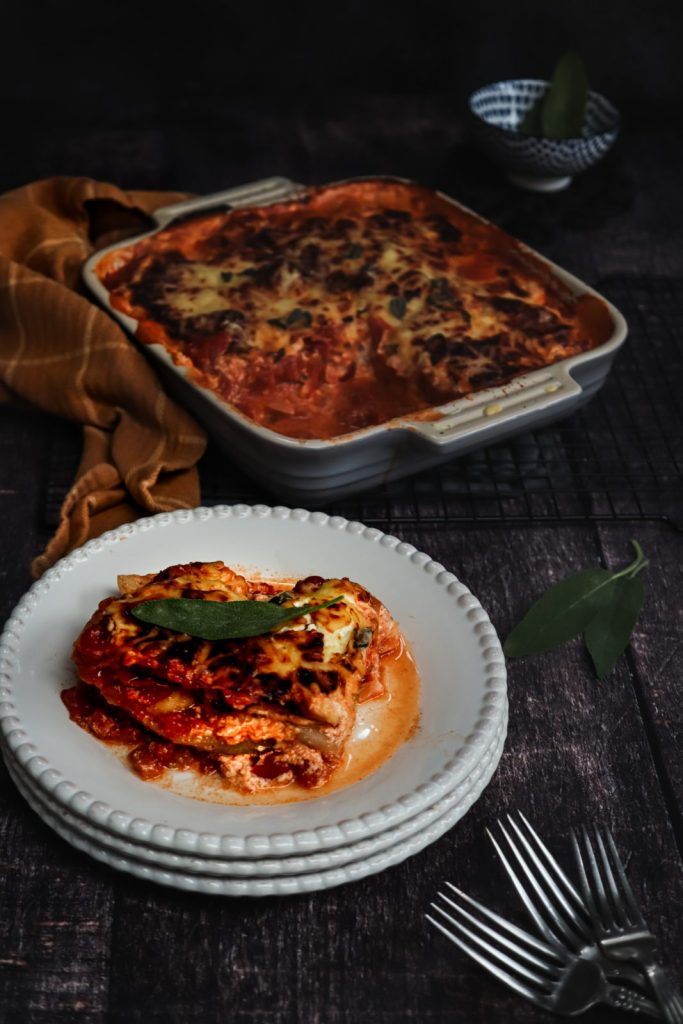 Kohlrabi Lasagna with cheesy cream cheese layers