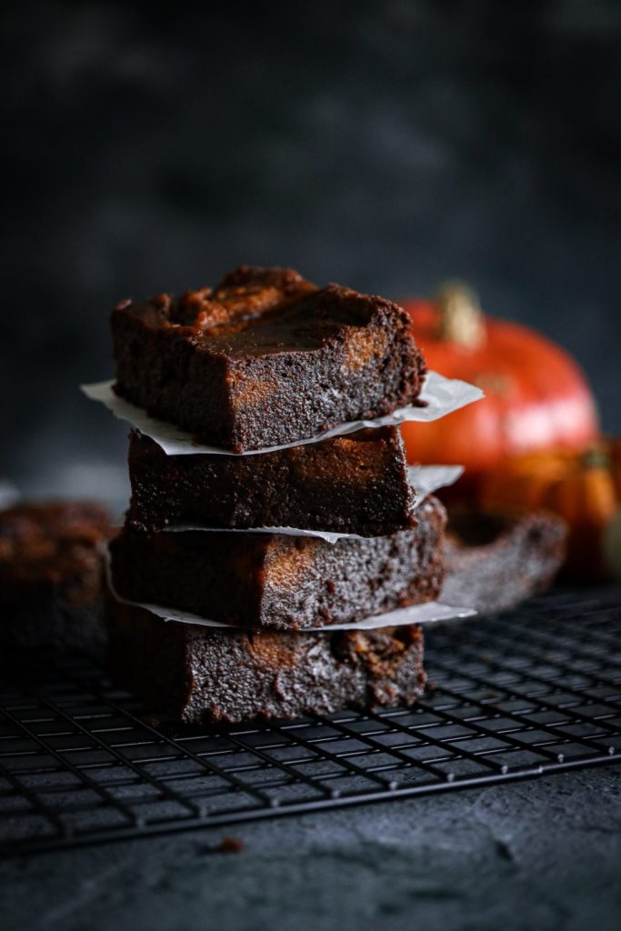 Fudgy Pumpkin Swirl brownies