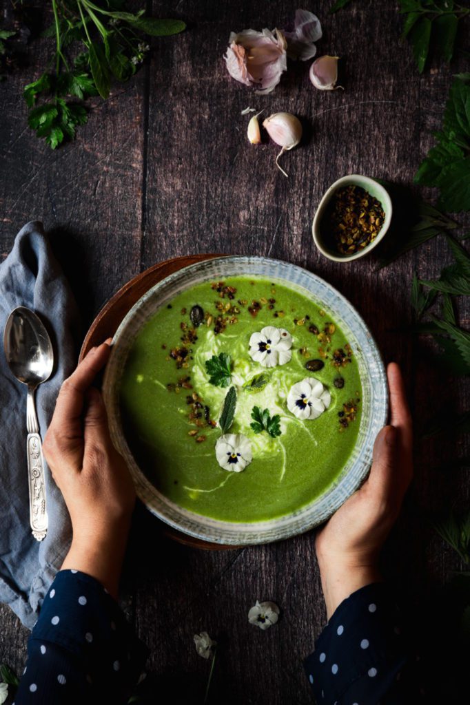 healthy food, nettle benefits, nettle soup, garlic