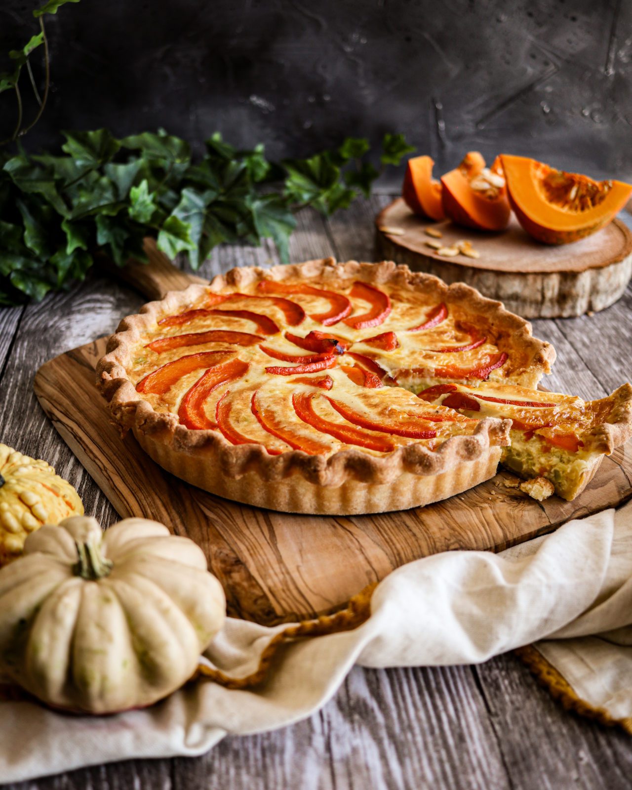 Roasted Pumpkin Leek Quiche