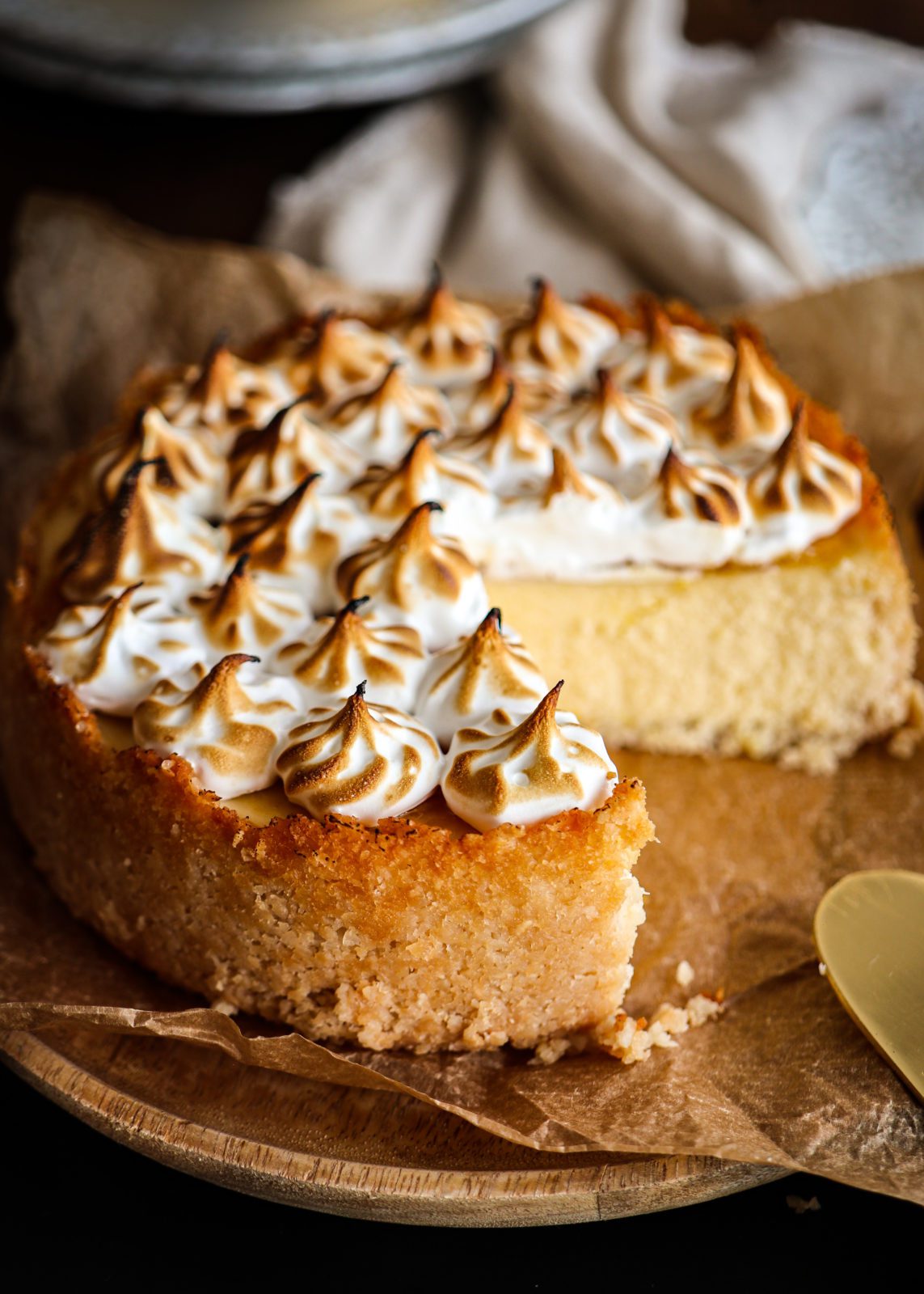 Lemon Coconut Cheesecake with Meringue topping