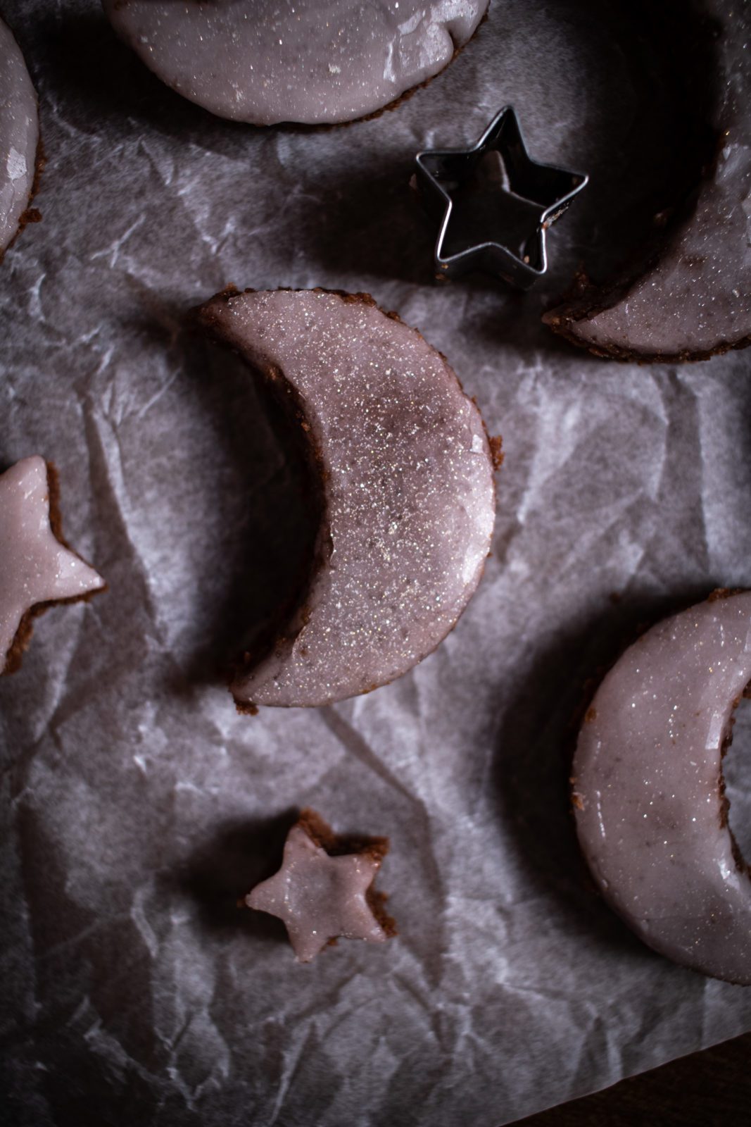 Boozy Chocolate Cake Moon Cookies