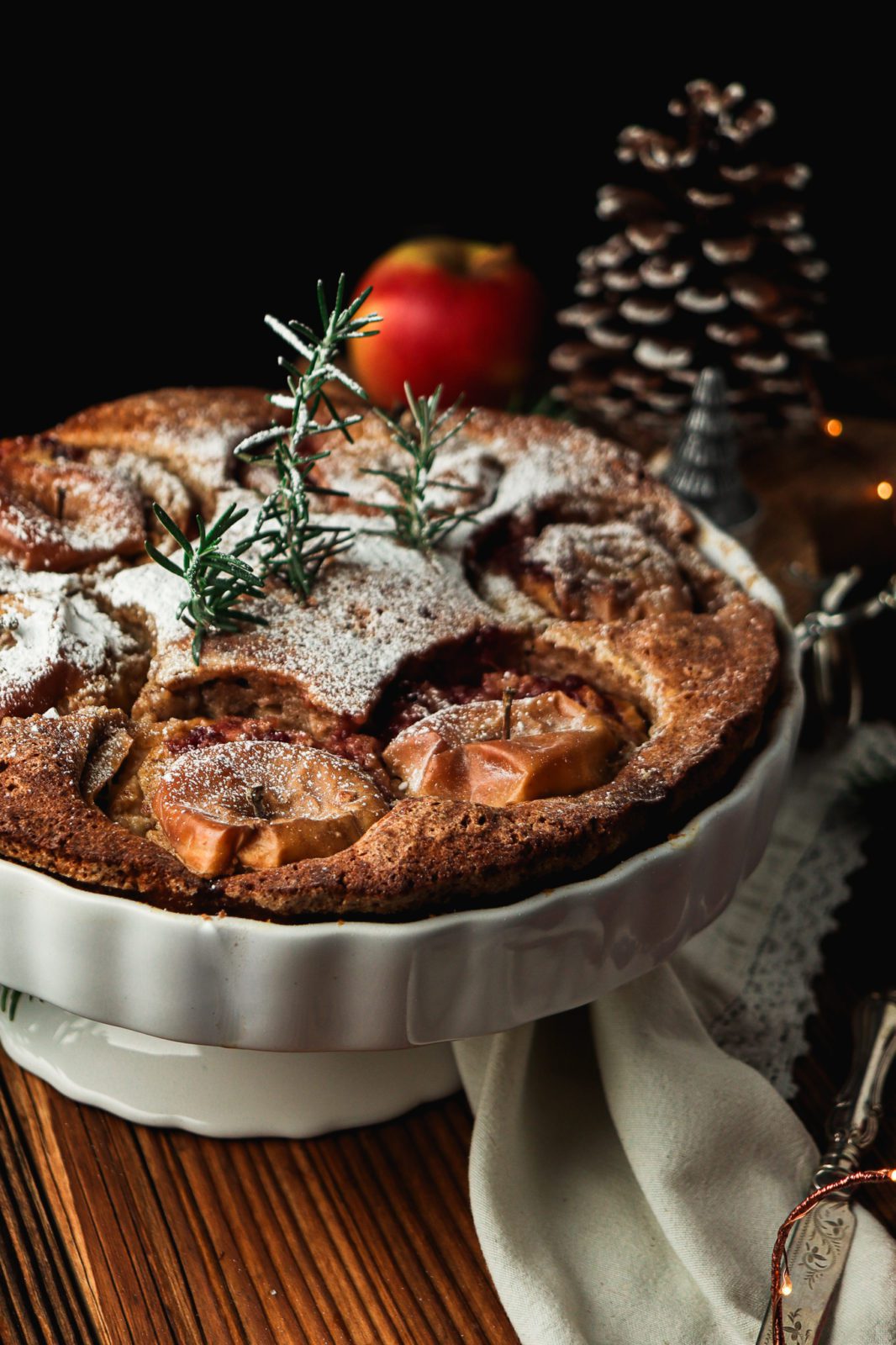 Sourdough Baked lingonberry apple cake – easy sourdough discard recipe