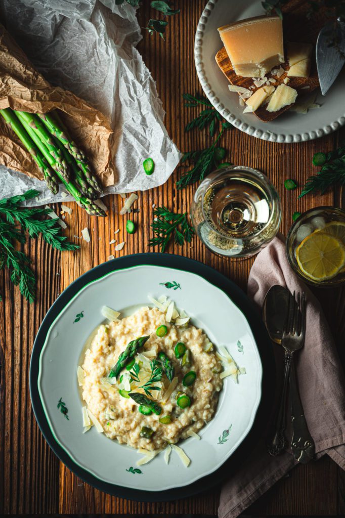 spring recipe, risotto , Italian dish, green asparagus, Italian recipe, main course