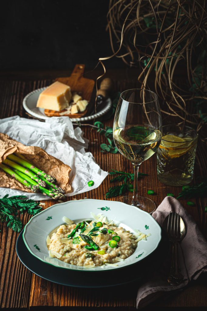 spring recipe, risotto , Italian dish, green asparagus, Italian recipe, main course, risotto recipe ideas