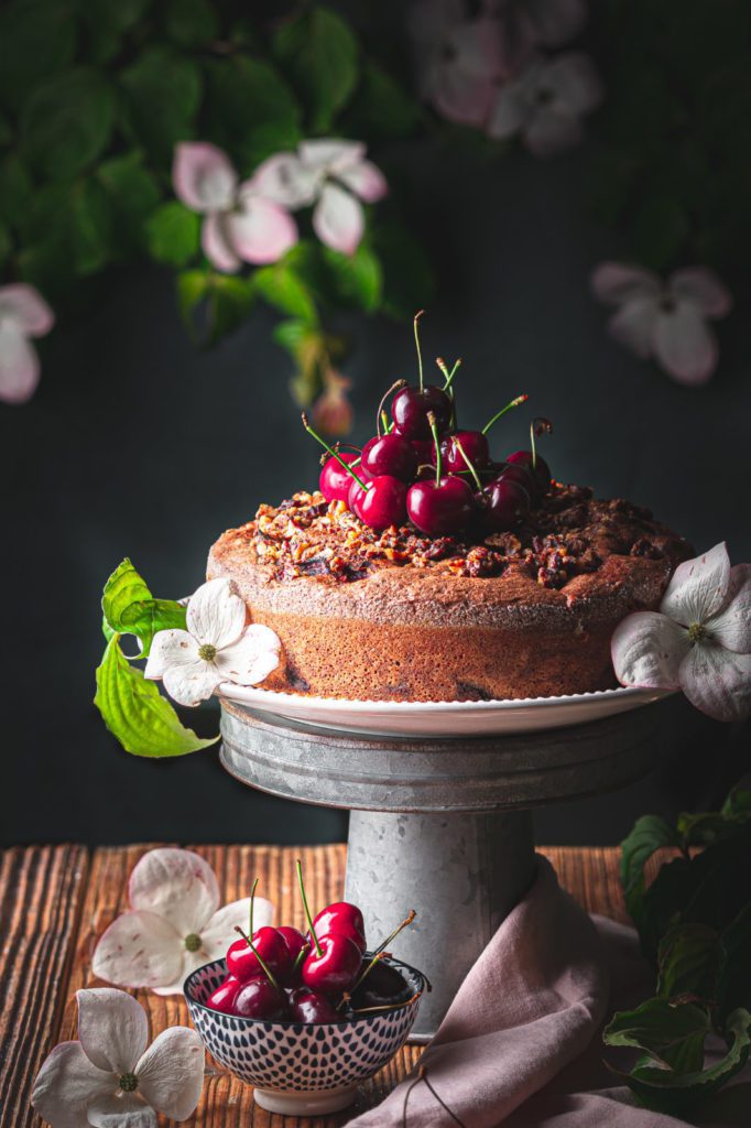 chocolate cake recipe, fudgy sourdough starter discard recipes, dessert ideas, chocolate cherry cake. what to do with sourdough discard, one layer cake, easy, cherry cake recipe, cake recipe, summer bake recipe