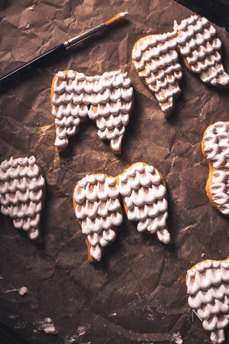 Easy Christmas Sugar Cookies Recipe with Easy Icing for unique Angel Wings Cookies!